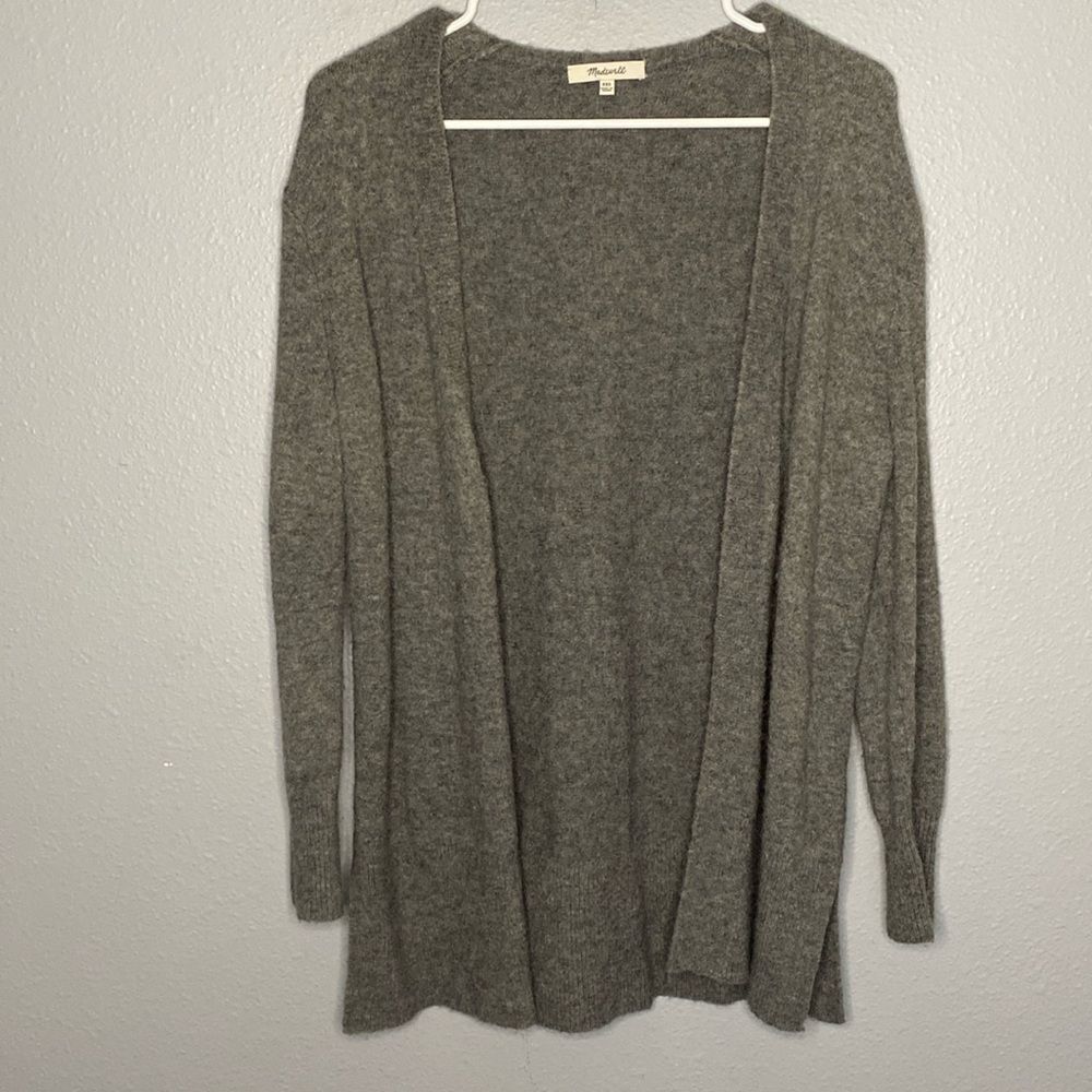 Madewell Open Front Cardigan Sweater Wool Blend Gray Size XXS